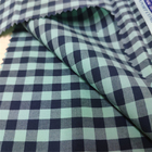 110GSM Blue Cotton Check Fabric Chlorine Bleaching Resistant No Extreme Smell