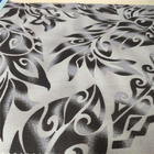 Dyed Polycotton Fabric 90% Polyester 10% Cotton 100gsm Black Flower Pattern