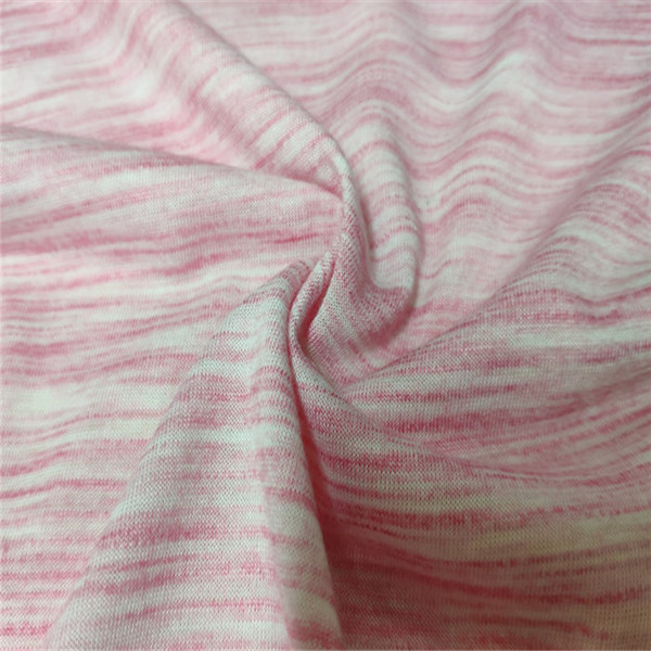 Polyester / Rayon 30s Tr Stretch Jersey Fabric Pink And White 160cm Width
